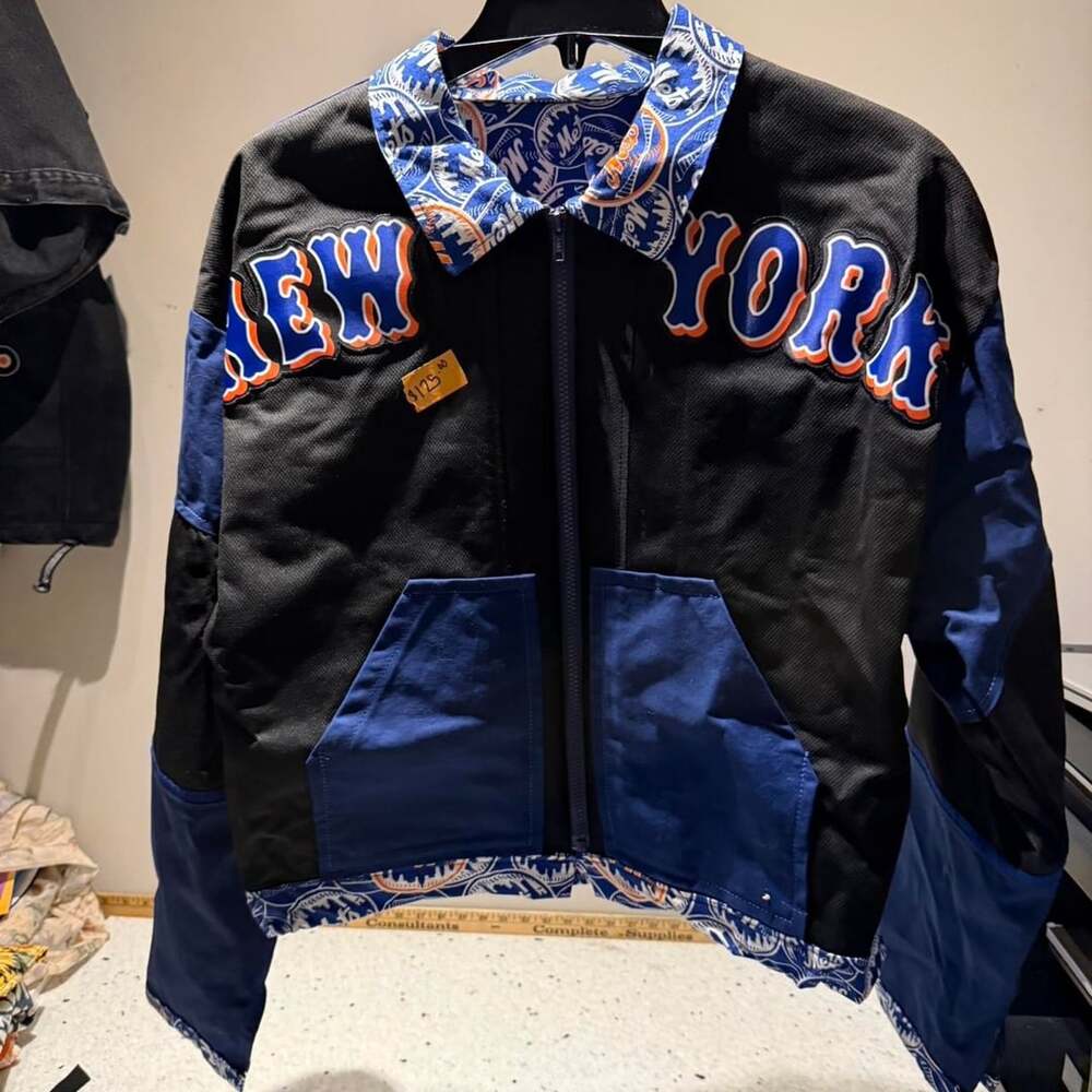 Fabric Fixtion Custom Upcycled New York Mets Juan Soto #22 Jacket